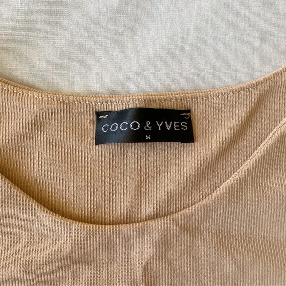 Coco & Yves nude pink high neck cropped tank top - Picture 3 of 4